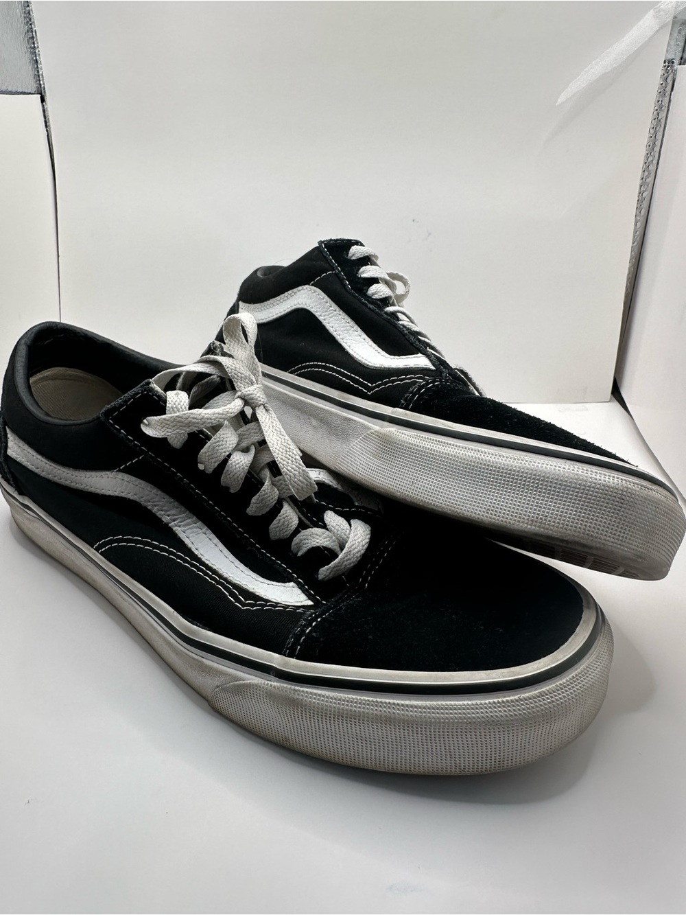 Vans Black and White Old Skool Low-Top Sneakers